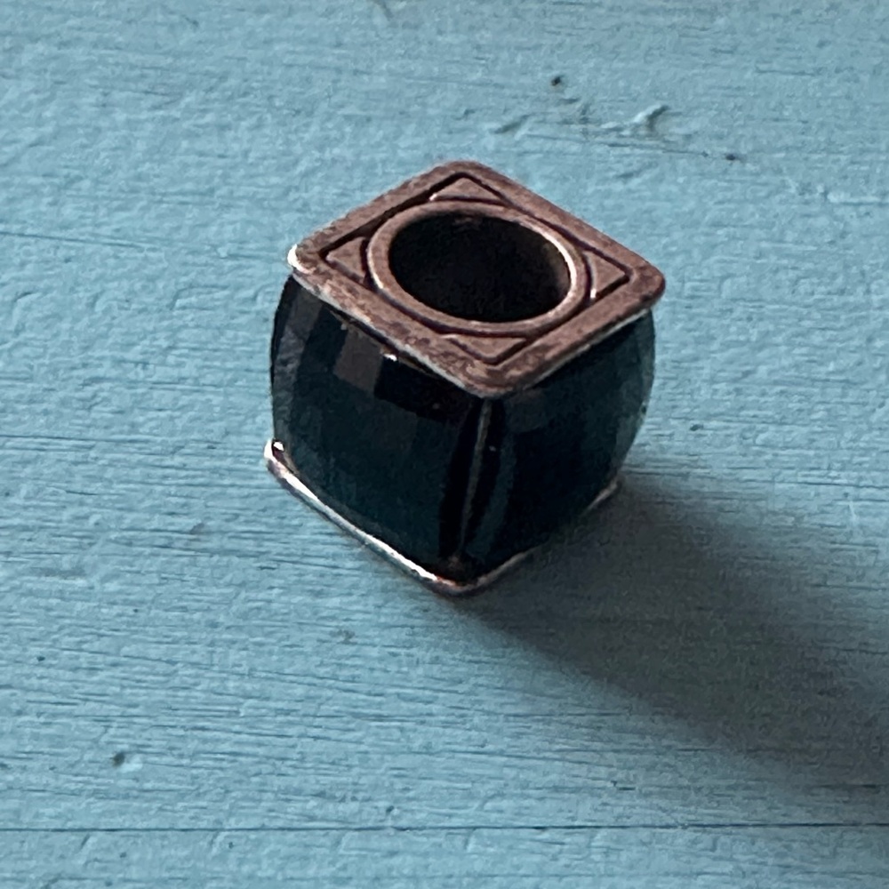Brighton 'Ice Cube' Charm Bead Spacer black Sparkle
